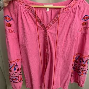 Pink long sleeve Aztec top. Perfect condition. Size medium